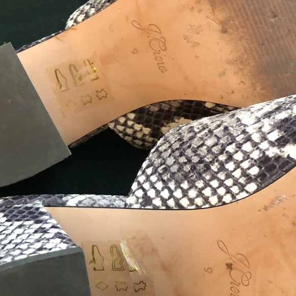 J Crew High block-heel mules in faux snakeskin - Picture 7 of 8